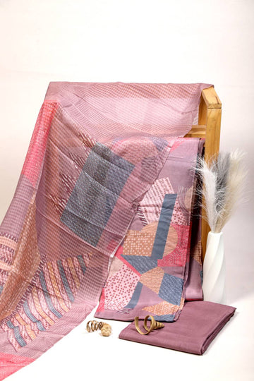 Lavender Mist Geometric Co-ord Unstitched Salwar Set Geetha Creation